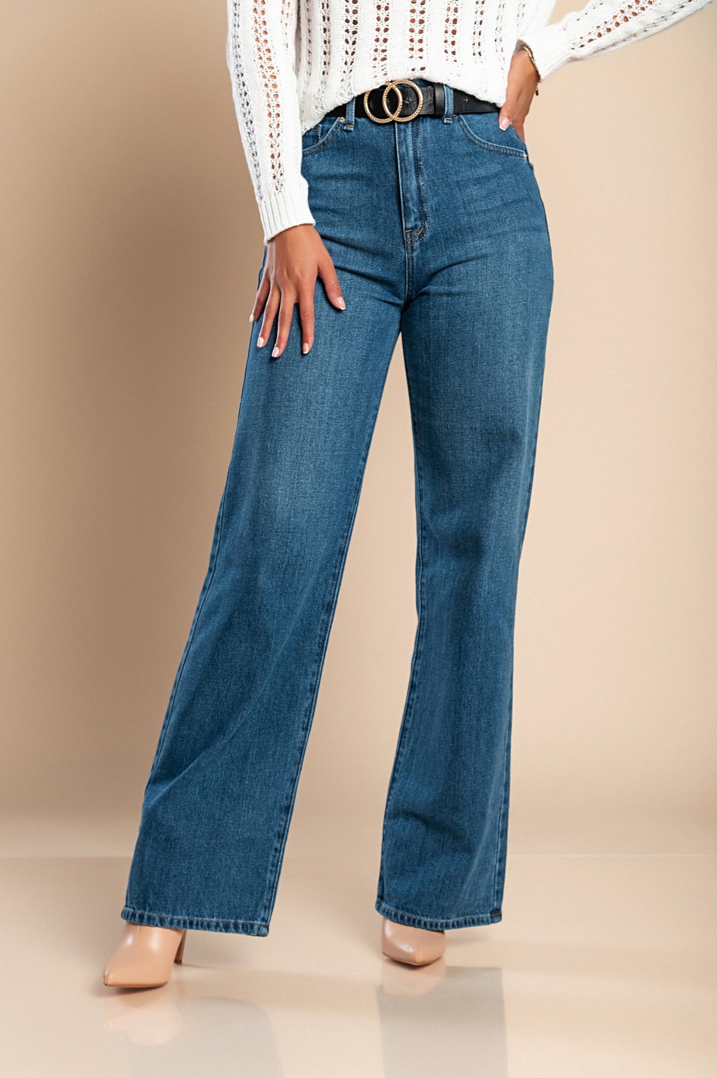 Wide-leg jeans, blue