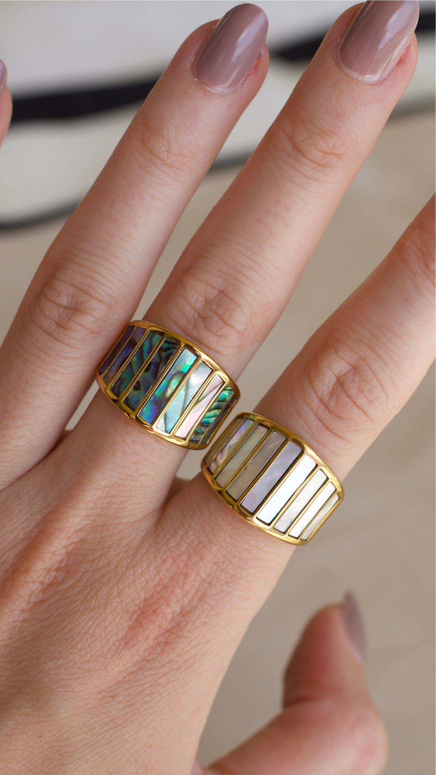 Stella - Abalone Shell Statement Ring