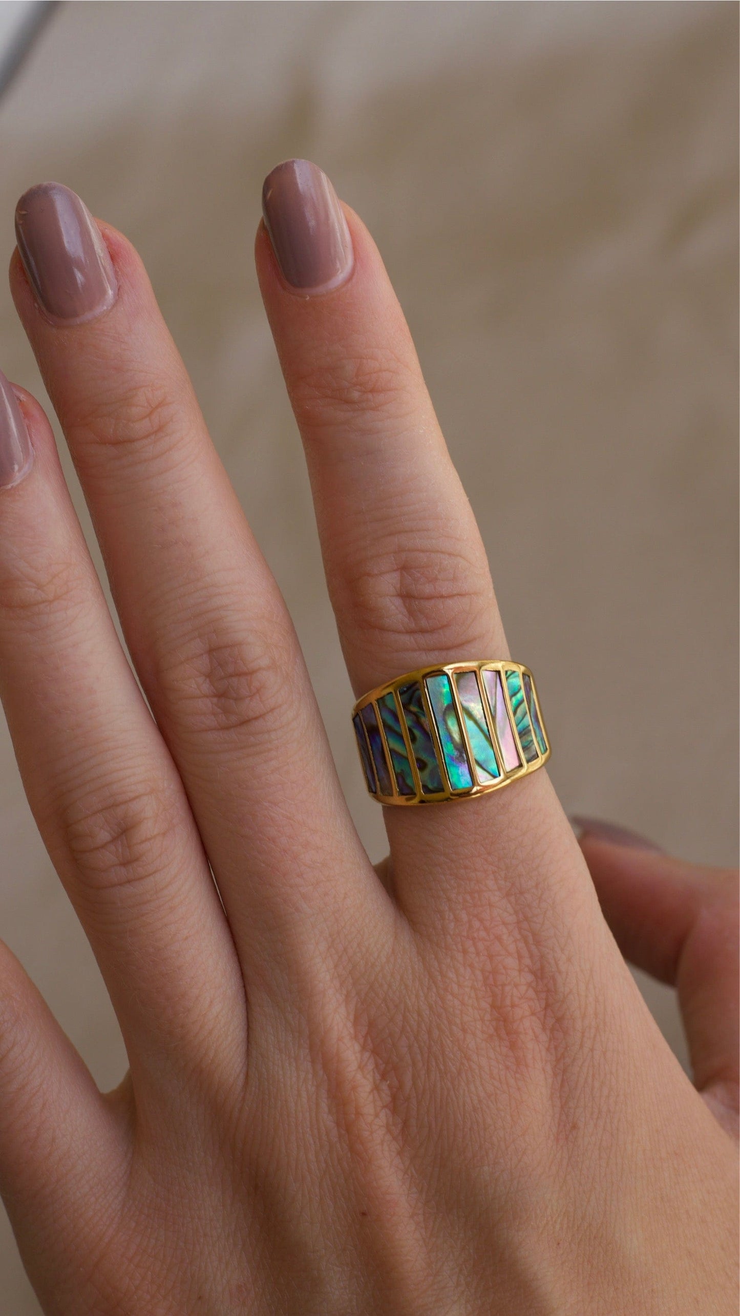 Stella - Abalone Shell Statement Ring