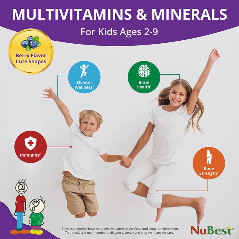 NuBest Tall Kids, Multivitamins, Berry Flavor, Ages 2-9, 60 Chewables